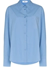 The Frankie Shop Lui Organic Cotton-poplin Shirt In Blue