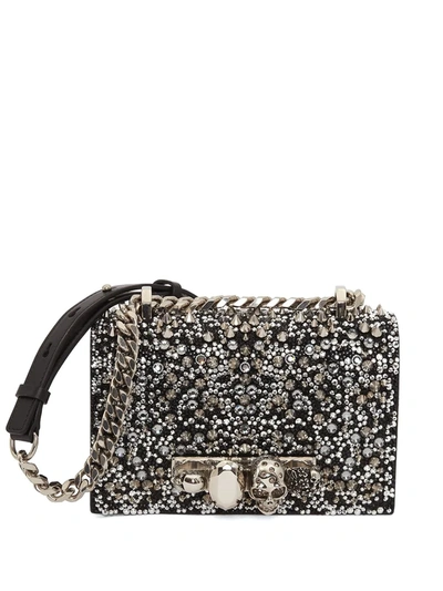 Alexander Mcqueen Mini Jewel Satchel Bag In Black