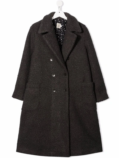 Caffe' D'orzo Teen Gioia Double-breasted Coat In Grey