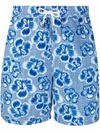 Hackett Floral-print Drawstring-waist Swim Shorts In Blue