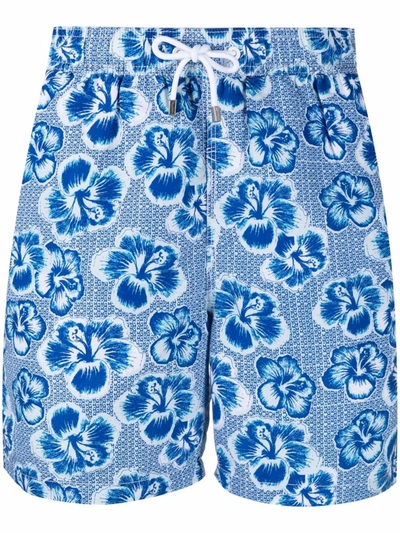 Hackett Floral-print Drawstring-waist Swim Shorts In Blue