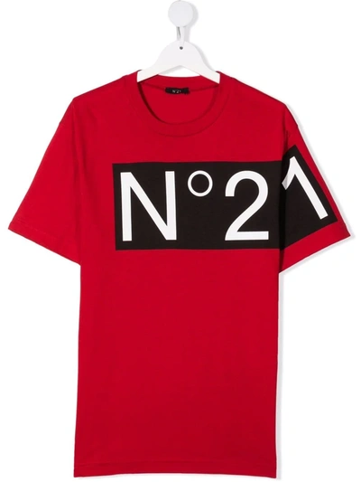 N°21 Teen Logo-print T-shirt In Red