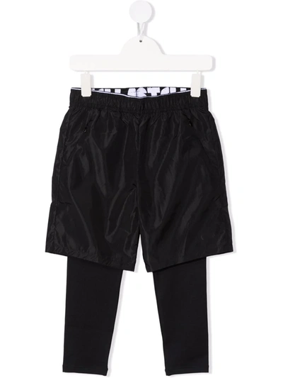 Stella Mccartney Kids' Logo-print Track Trousers In Black