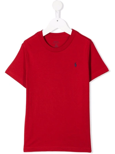 Ralph Lauren Kids' Polo Pony Logo-embroidered T-shirt In Red