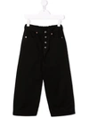 Mm6 Maison Margiela Teen Mid-rise Straight-leg Jeans In Black