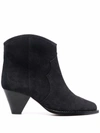 Isabel Marant Étoile Suede-leather Western Boots In Black