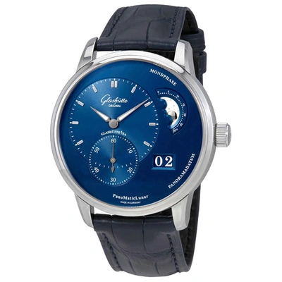 Glashutte Panomaticlunar Automatic Blue Dial Mens Watch 1-90-02-46-32-35 In Black / Blue