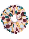 La Doublej Geometric Print Scrunchie In Gumball