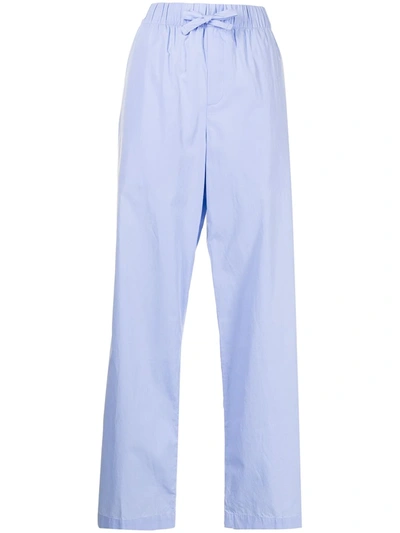 Tekla Drawstring Organic-cotton Pyjama Trousers In Light Blue