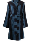 TEKLA STRIPED TERRY HOODED BATH dressing gown