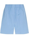 THE FRANKIE SHOP LOGO-EMBROIDERED ORGANIC COTTON SHORTS
