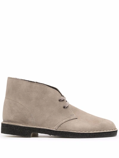 Clarks Originals Lace-up Suede Boots In Grey