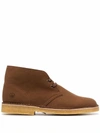 Clarks Originals Lace-up Vegan Leather Desert Boots In Brown