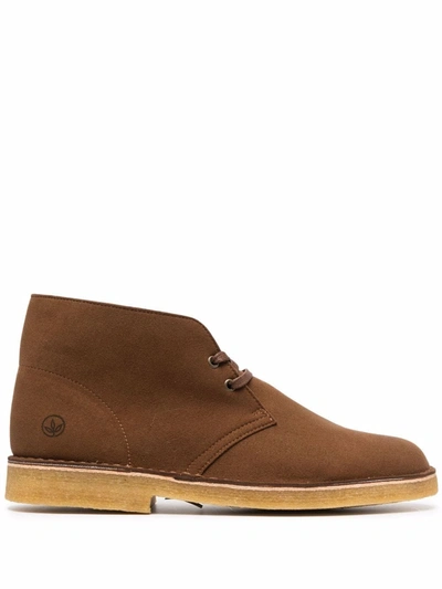 Clarks Originals Lace-up Vegan Leather Desert Boots In Brown