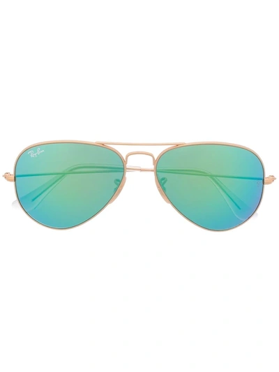 Ray Ban Aviator-frame Sunglasses In Gold