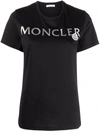 Moncler Logo-patch Logo-print Short-sleeve T-shirt In Black