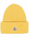 Moncler Men's Cashmere-wool Beanie Hat In Yellow