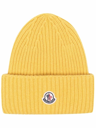 Moncler Men's Cashmere-wool Beanie Hat In Yellow