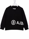 Mm6 Maison Margiela Teen Logo-print Cotton Sweatshirt In Black