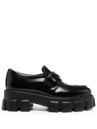 Prada Monolith Chunky-sole Leather Loafers In Multicolor