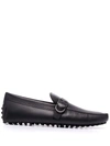 TOD'S BUCKLE-DETAIL LEATHER LOAFERS