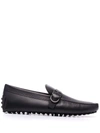 Tod's Buckle-detail Leather Loafers In Schwarz
