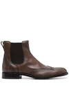 TOD'S BROGUE-DETAIL CHELSEA BOOTS