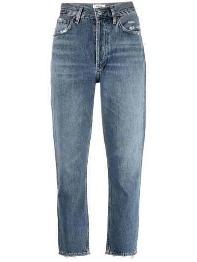 Agolde Riley High-rise Straight Jeans In Frequency (medium In