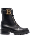 BALMAIN RANGER LEATHER LACE-UP BOOTS