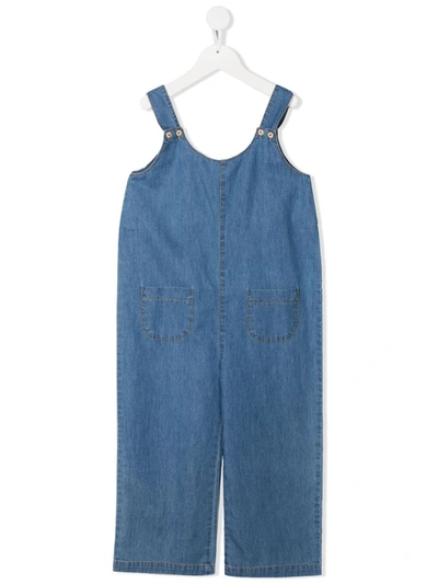 Knot Kids' Ava Denim Jumpsuit In 蓝色