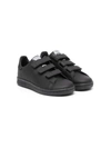 Adidas Originals Stan Smith Touch-strap Sneakers In 黑色