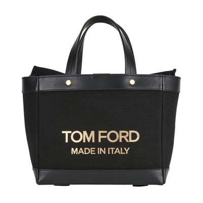 Tom Ford T Screw Mini Shopping Bag In Black