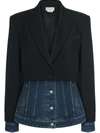 ALEXANDER MCQUEEN TWO-TONE SINGLE-BREASTED BLAZER