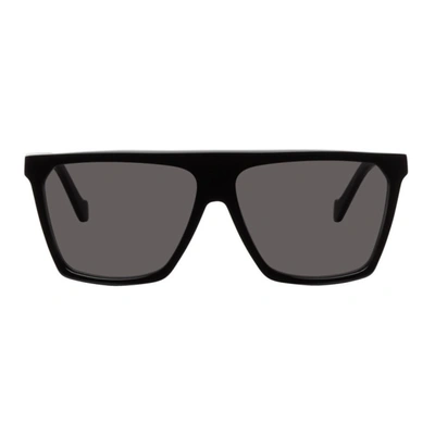 Loewe Mask Flat-brow Acetate Sunglasses In 01a Shiny Black Fron