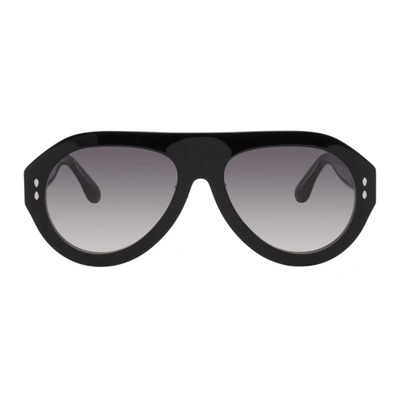 Isabel Marant Black Acetate Pilot Sunglasses