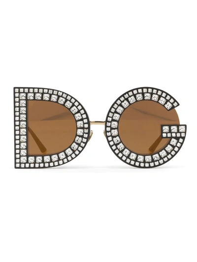 Dolce & Gabbana Dg Glitter Round-frame Sunglasses