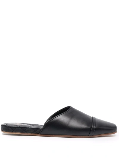 Malone Souliers Rene Leather Slippers In Black