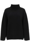 Totême Oversized Wool-blend Turtleneck Sweater In Black (black)