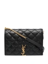 Saint Laurent Becky Diamond-quilt Shoulder Bag In Black