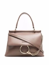 Chloé Faye Mini Leather Handbag In Brown
