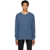 Polo Ralph Lauren Logo-embroidered Cable-knit Cotton Sweater In Blues