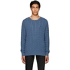 Polo Ralph Lauren Logo-embroidered Cable-knit Cotton Sweater In Derby Blue Heather