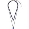 ALEXANDER MCQUEEN SILVER & BLUE CHAIN NECKLACE