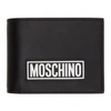 MOSCHINO BLACK LOGO PATCH BIFOLD WALLET