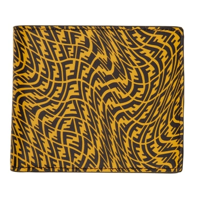Fendi Ff Vertigo Leather Billfold Wallet In Yellow