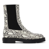 GIVENCHY WHITE & BLACK PYTHON SQUARED CHELSEA BOOTS