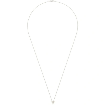 Le Gramme Silver Slick Brushed 'le 0.5 Grammes' Triangle Necklace