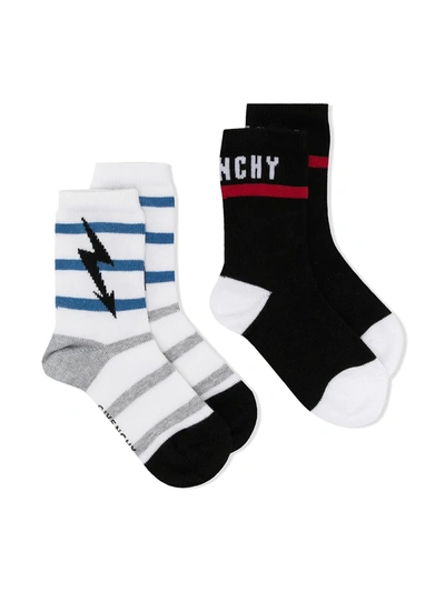 Givenchy Babies' Intarsia-knit Ankle Socks In Black
