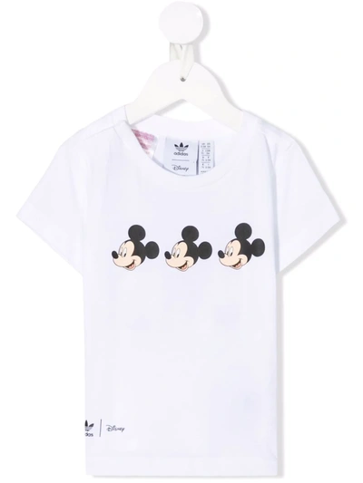 Adidas Originals Babies' Mickey-print T-shirt In White