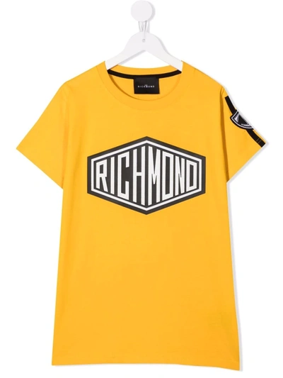 John Richmond Junior Teen Logo-print T-shirt In Yellow